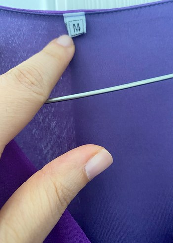 Mor Uzun Drapeli Kadın Elbise - Görsel 6