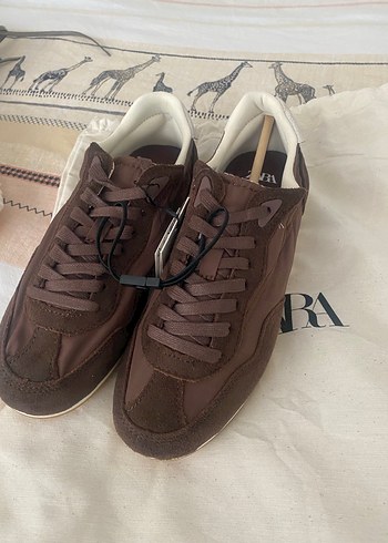 Zara kahverengi soft spor ayakkabı - Görsel 2