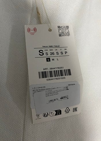 İçten lastikli orta bel pantolon zara kirli beyaz - Görsel 6