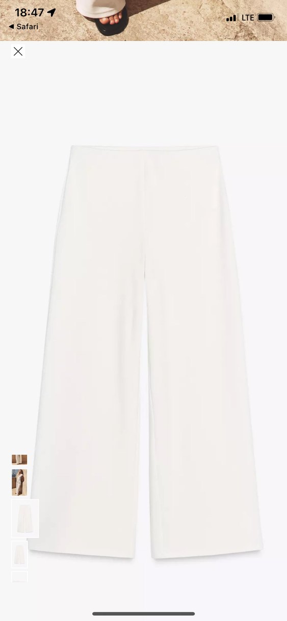 İçten lastikli orta bel pantolon zara kirli beyaz - Görsel 4