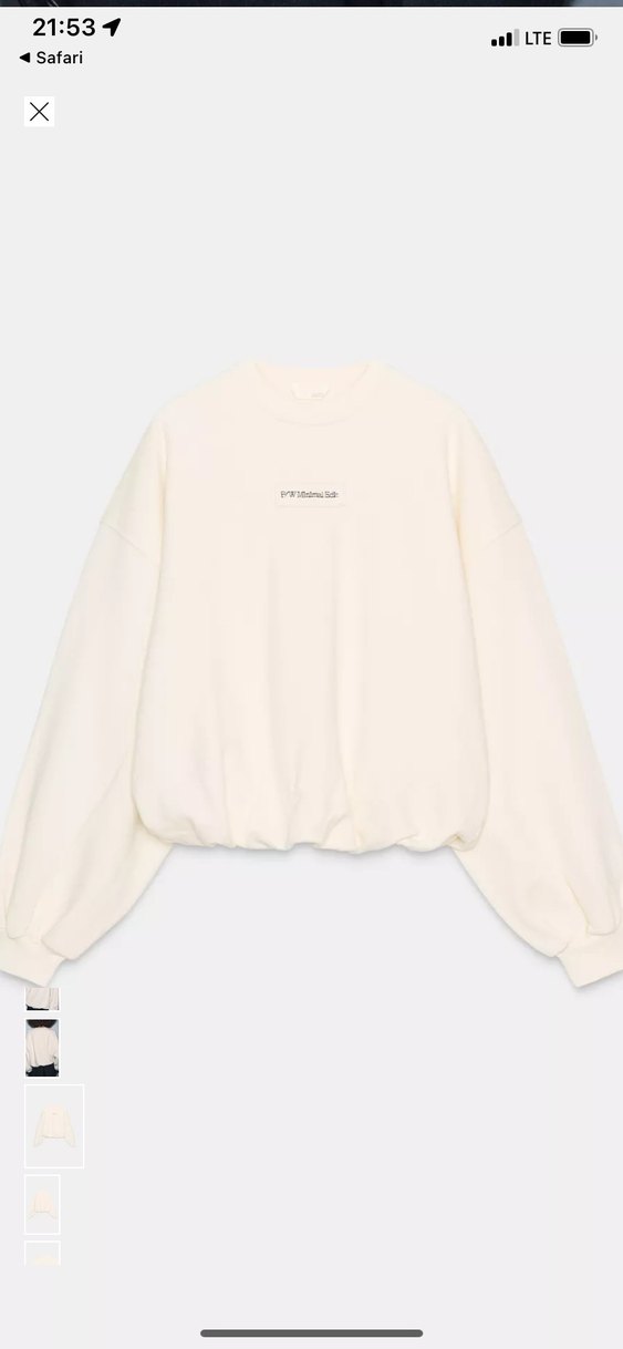 Beyaz Kadın Salaş Sweatshirt Zara - Görsel 4