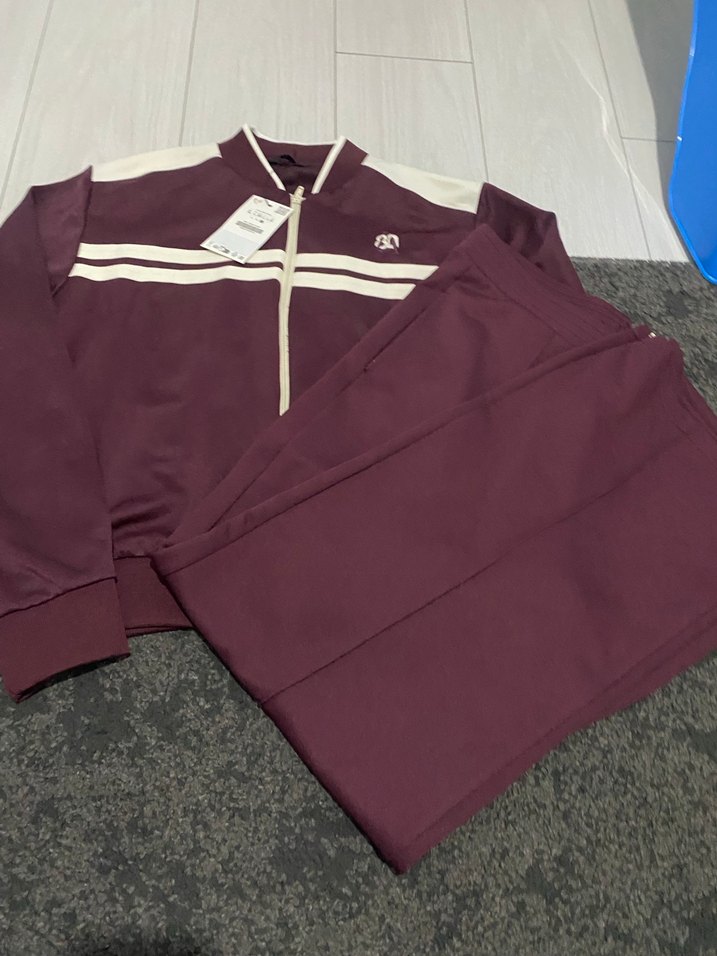 Bordo Fermuarlı Spor Ceket Zara - Görsel 3