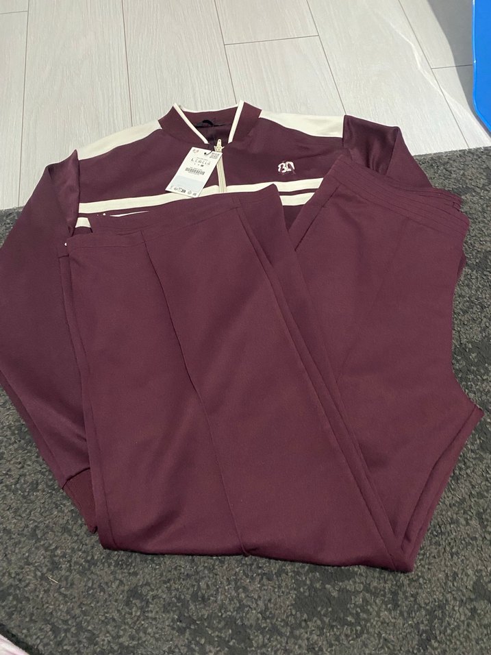 Bordo Fermuarlı Spor Ceket Zara - Görsel 5