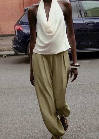 Beyaz Straplez Midi Kadın Atlet zara - Görsel 4