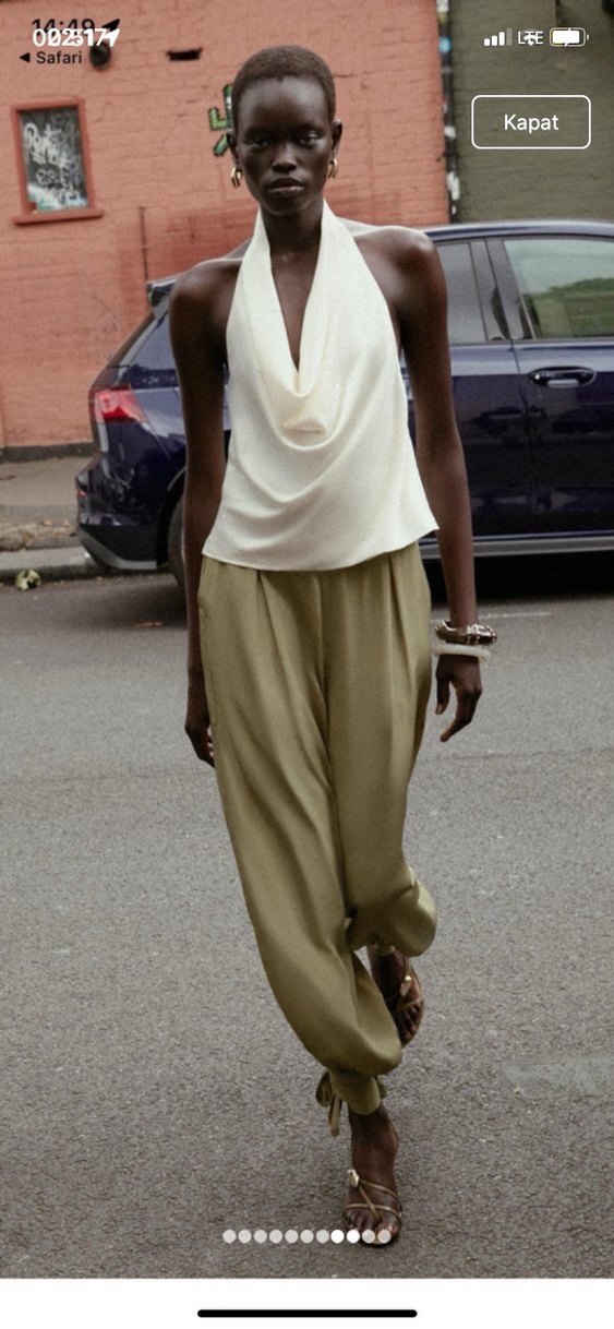 Beyaz Straplez Midi Kadın Atlet zara - Görsel 4