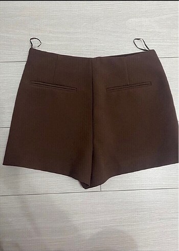 Zara Kahverengi şortlu Mini Etek