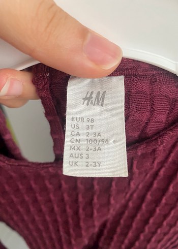 H&M Bordo Örgü Kız Çocuk Elbise