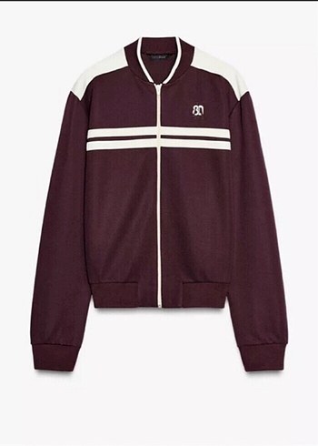 Bordo Fermuarlı Bomber Ceket