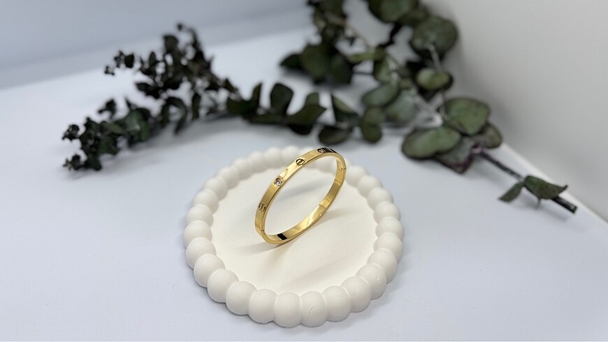 Çelik Crt Taşlı Gold 60 mm Kelepçe