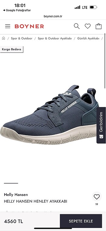 Helly Hansen Erkek Spor Ayakkabı