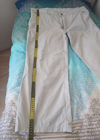 Beyaz Pamuklu Bol Kesim Kemerli erkek Pantolon - Görsel 4