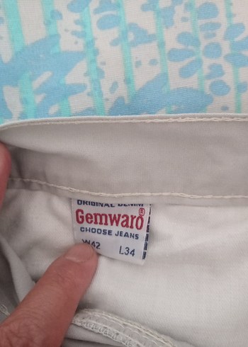 Beyaz Pamuklu Bol Kesim Kemerli erkek Pantolon - Görsel 3