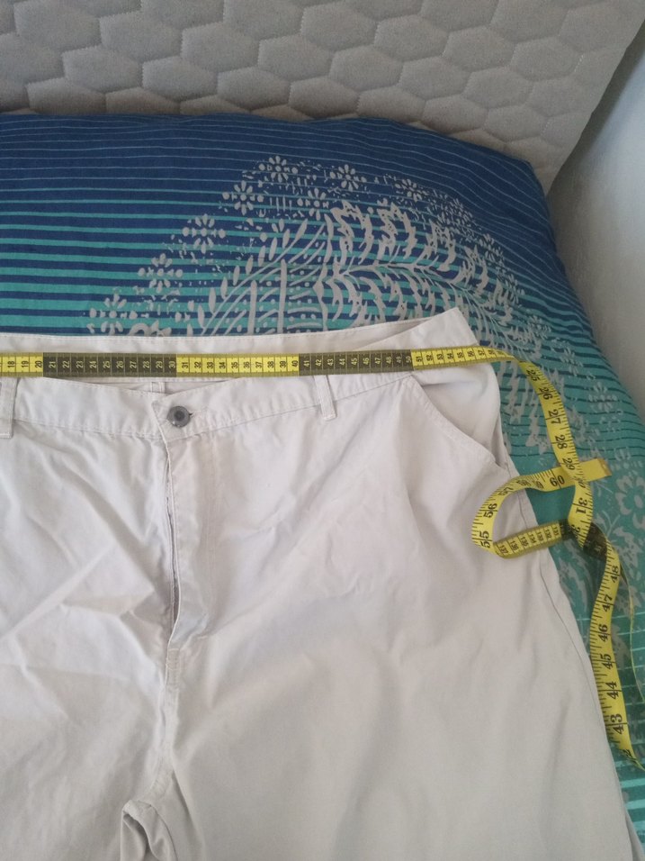 Beyaz Pamuklu Bol Kesim Kemerli erkek Pantolon - Görsel 5