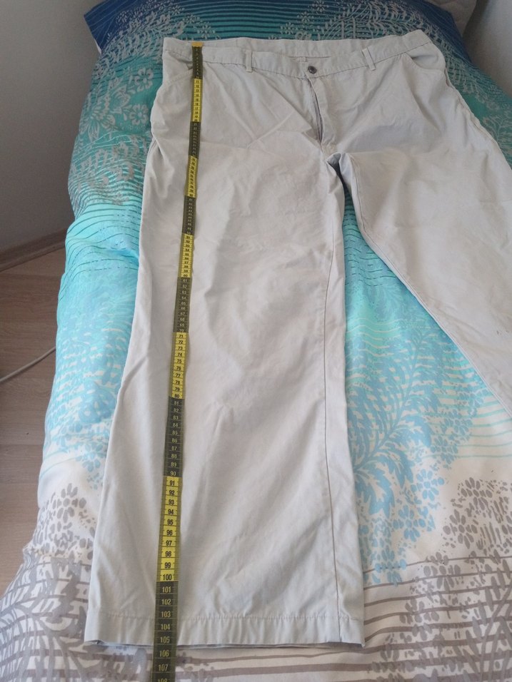 Beyaz Pamuklu Bol Kesim Kemerli erkek Pantolon - Görsel 4