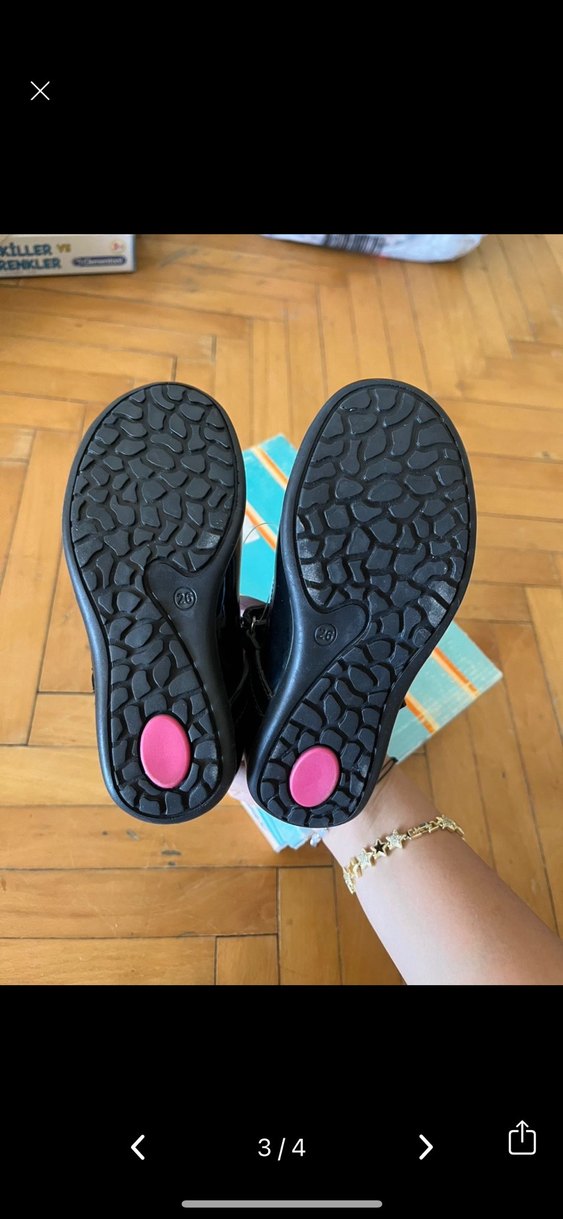 Kız Çocuk Siyah Rugan Tokalı Babet Ayakkabı - Görsel 3