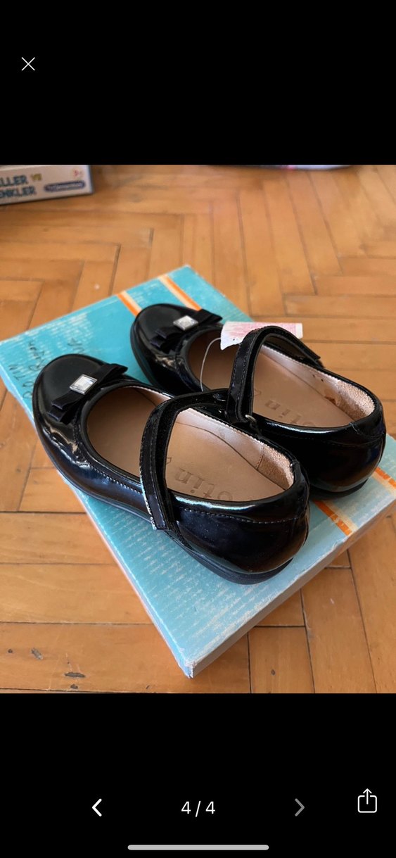 Kız Çocuk Siyah Rugan Tokalı Babet Ayakkabı - Görsel 4