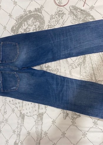 xl Beden mavi Renk Stradivarius Kadın Mavi Rahat Kesim Midi Kot Pantolon