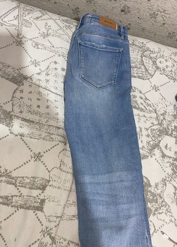 xl Beden mavi Renk Stradivarius Düğmeli Kadın Kot Pantolon, Mavi, Fitted