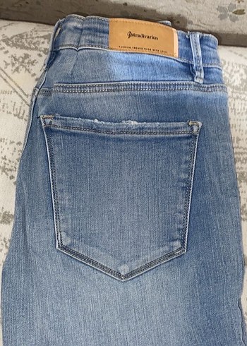 Stradivarius Stradivarius Düğmeli Kadın Kot Pantolon, Mavi, Fitted