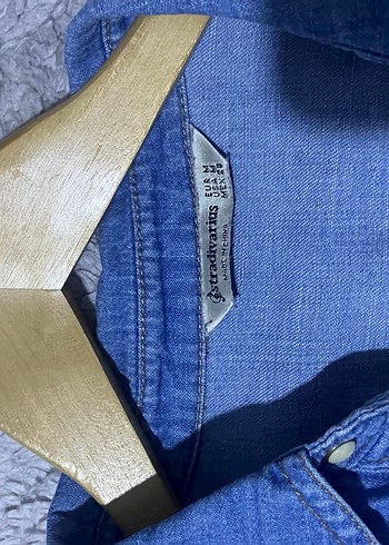 m Beden mavi Renk Düğmeli Mavi Kadın Denim Ceket