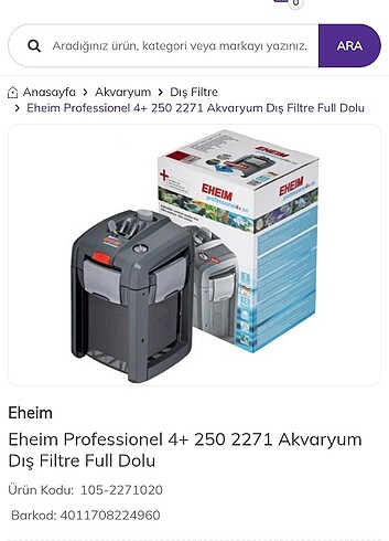 Eheim Dış Filtre Sıfır