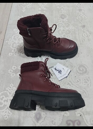 39 Beden bordo Renk Orjinal us polo 39 numara bot