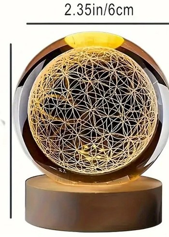 Beden çeşitli Renk 3 D Yaşam Çiçeği Küre Gece Lambası
