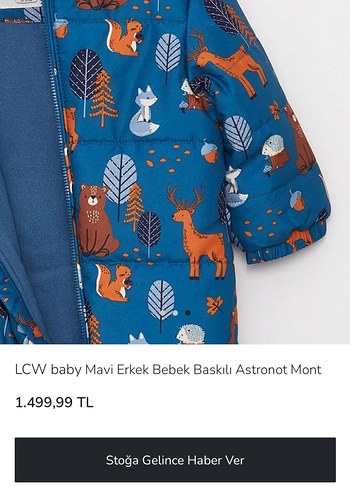 LCW Baby Erkek Mavi Baskılı Astronot Mont - Görsel 3