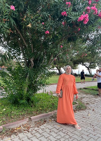 LC Waikiki Uzun Kol, Bağlamalı Pamuklu Kadın Elbise