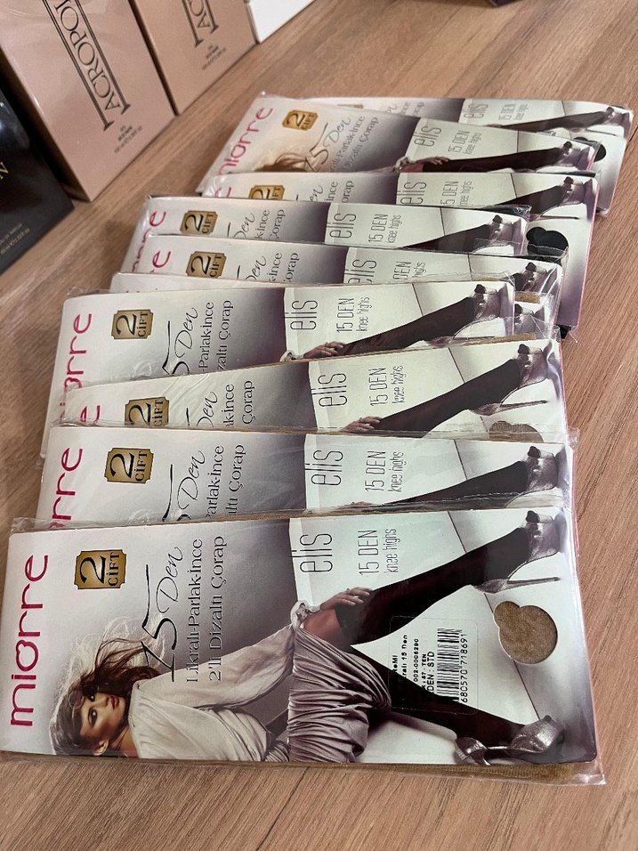 ince corap bayan diz altı  sıyah ve ten rengi 4lü fıyatı dır - Görsel 2