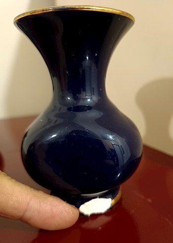 Koyu Mavi Çiçek Desenli Vazo Seti - Görsel 10