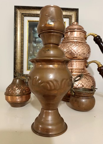 Bakır minyatür bakraç semaver lokumluk - Görsel 7