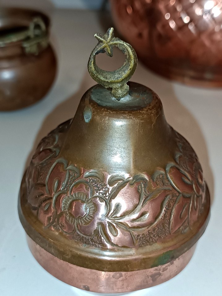Antika bakır ay yıldız detaylı lokumluk - Görsel 3