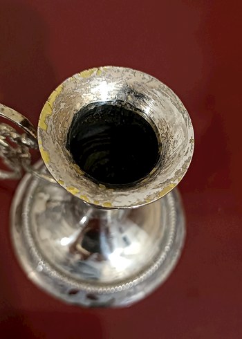 Prinç şamdan üstü gümüş kaplama şamdan - Görsel 5