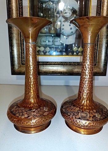 Bakır ikili vazo - Görsel 8