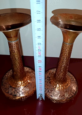 Bakır ikili vazo - Görsel 10