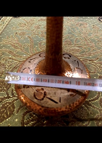 Bakır Uzun Boyunlu Vazo - Görsel 8