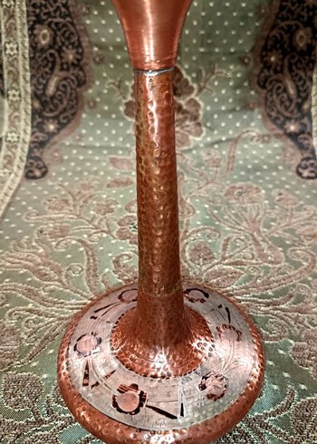 Bakır Uzun Boyunlu Vazo - Görsel 5