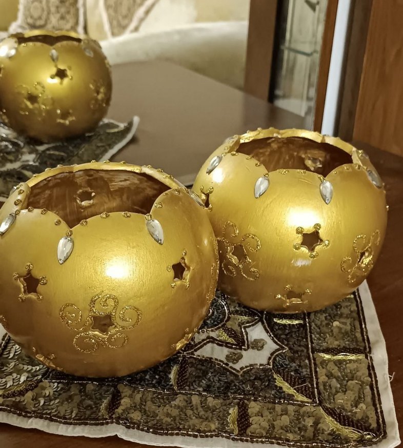 Parlak Altın renk biblo 2 adet - Görsel 4