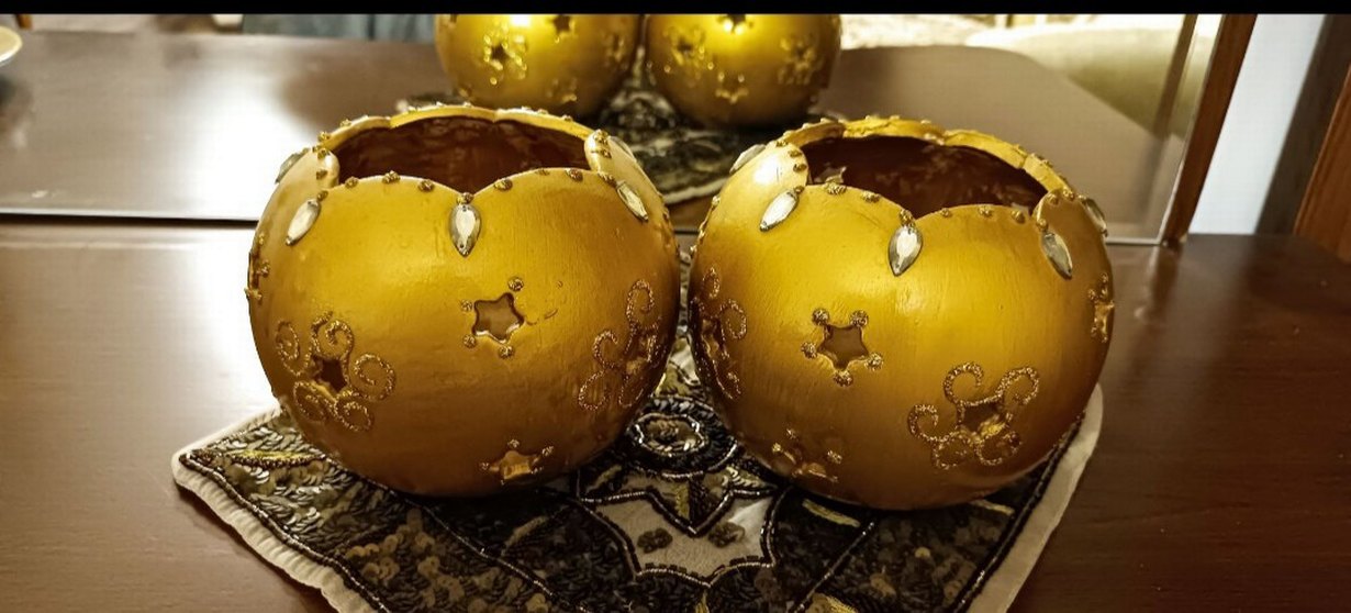 Parlak Altın renk biblo 2 adet - Görsel 3