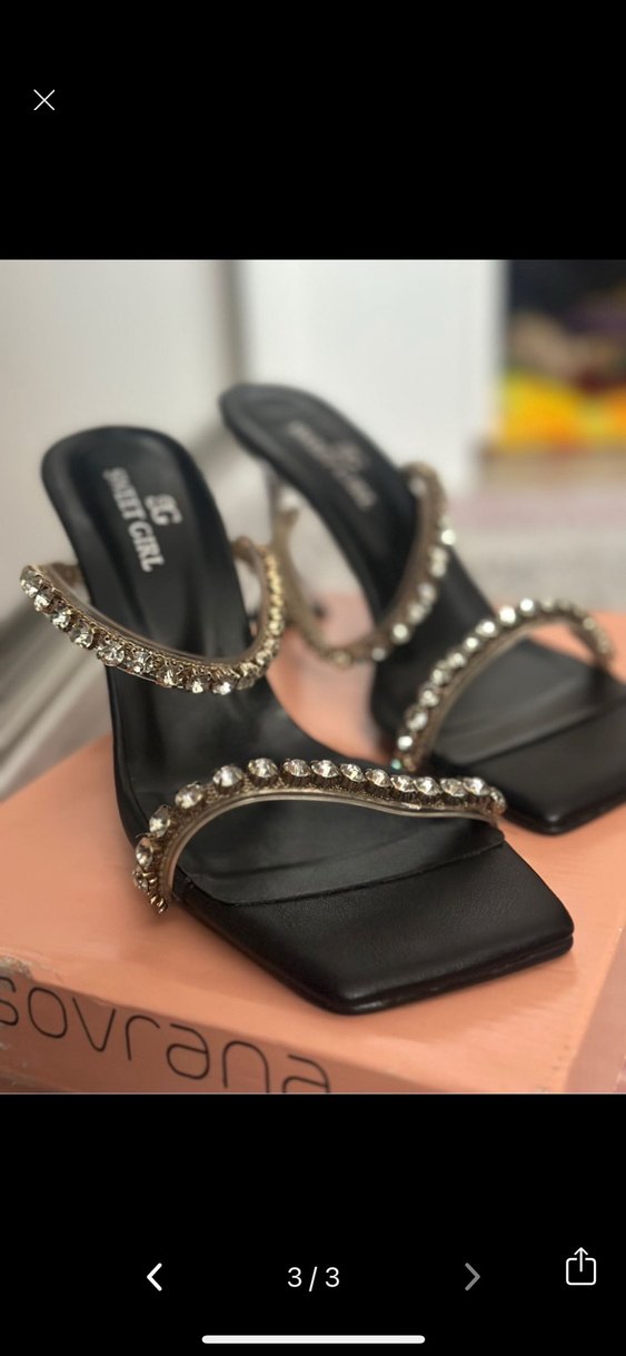 Taşlı Siyah İnce Topuklu Kadın Ayakkabı - Görsel 3