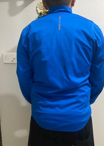 Erkek Mavi Spor Fermuarlı İnce Mont - Görsel 5