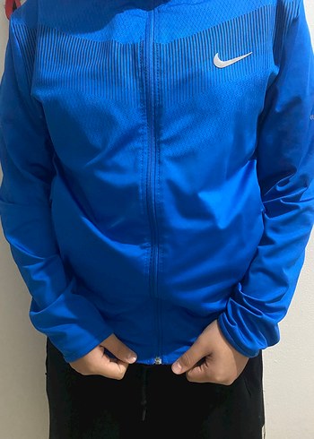 Erkek Mavi Spor Fermuarlı İnce Mont - Görsel 6