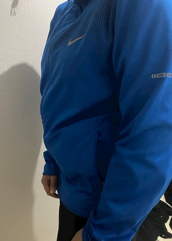 Erkek Mavi Spor Fermuarlı İnce Mont - Görsel 2