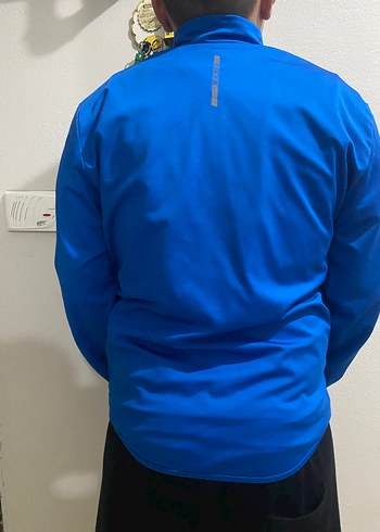 Erkek Mavi Spor Fermuarlı İnce Mont - Görsel 4