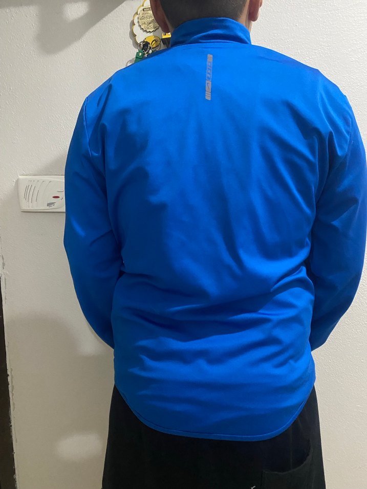 Erkek Mavi Spor Fermuarlı İnce Mont - Görsel 5