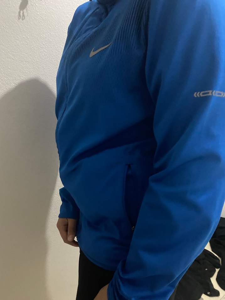 Erkek Mavi Spor Fermuarlı İnce Mont - Görsel 2