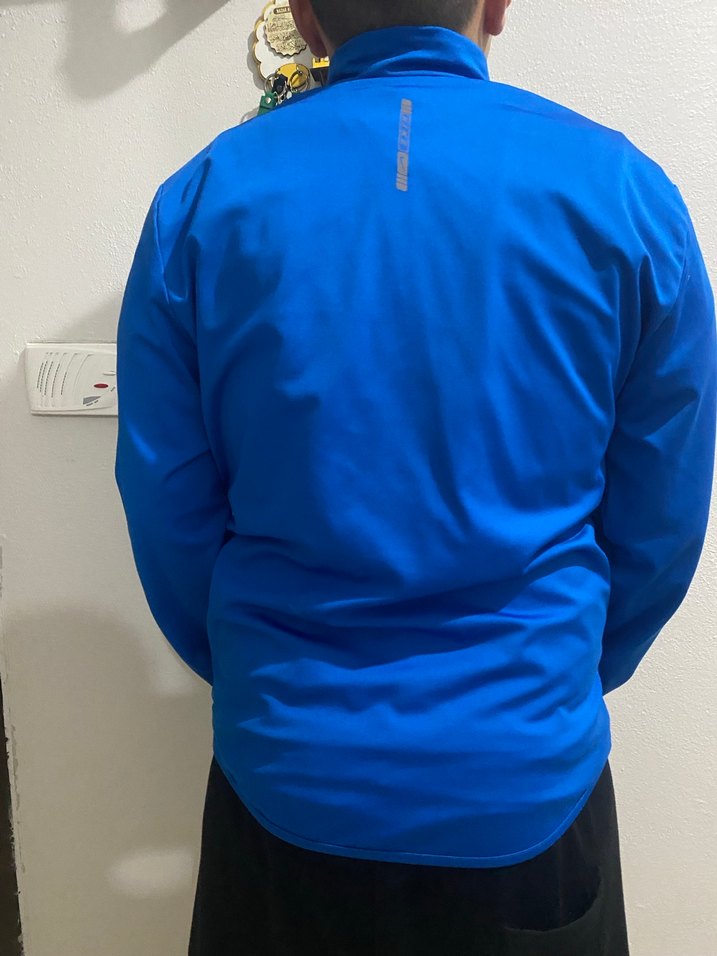 Erkek Mavi Spor Fermuarlı İnce Mont - Görsel 4