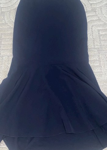 Lacivert Drapeli Uzun Kadın Etek - Görsel 3