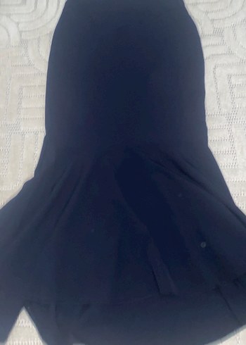 Lacivert Drapeli Uzun Kadın Etek - Görsel 2